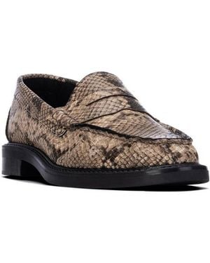 Xti Round-toe Block-heel Loafers - Brown