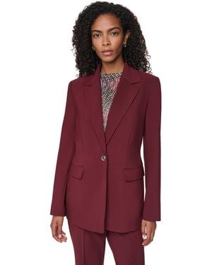 DKNY Shoulder-padded One-button Notch-collar Blazer - Red