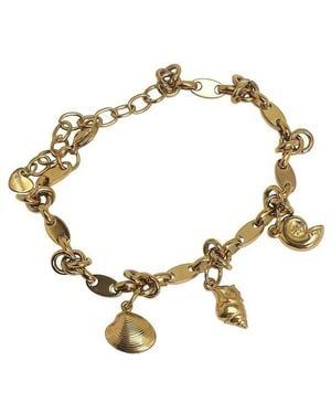 SOH Adjustable Gold-tone Shell Charm Bracelet - Metallic