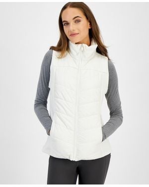 ID Ideology Sleeveless Zip-front Puffer Vest - White