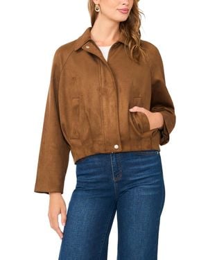 Vince Camuto Raglan-sleeve Collared Bomber Jacket - Blue