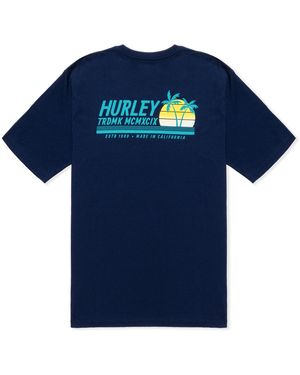 Hurley Everyday Sun Stripes Short Sleeve T-shirt - Blue