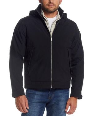 Weatherproof Flex Tech Hooded Shirt Jacket - Blue
