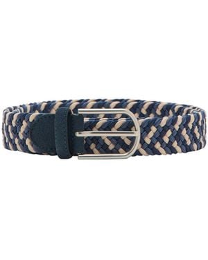 Mango Braided Elastic Colored Belt - Blue