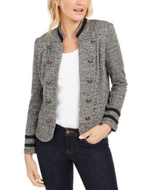 Tommy Hilfiger Military Band Open-Front Blazer - Gray