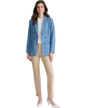 Jones New York Faux Double Breasted Blazer - Blue