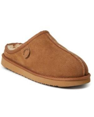 Dearfoams Fireside By Grafton Genuine Shearling Clog Slipper - Brown