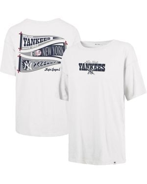 '47 Sand New York Yankees Bow Banner Sadie T-shirt - White