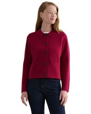 Hobbs Dannie Cinched-waist Collard Shirt - Red