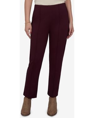 Ruby Rd. Petite Hollywood Waist Pull-on Ponte Straight Pants - Purple