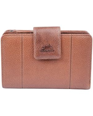 Mancini Fifth Avenue Rfid Secure Zipper Clutch - Brown