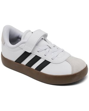 adidas Little Kids Vl Court 3.0 Fastening Strap Casual Sneakers From Finish Line - White