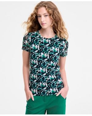 BarIII Printed-mesh Short-sleeve Tee - Green