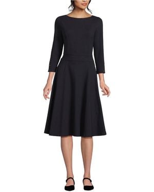 Lands' End Starfish 3/4 Sleeve Dress - Black