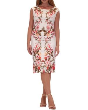 Donna Ricco Floral-print Sheath Dress - Red