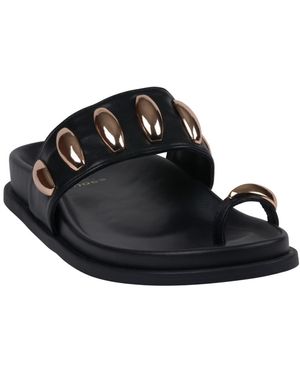 Gc Shoes Sonya Toe Ring Footbed Flat Sandals - Black