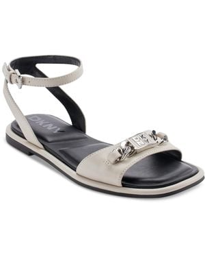 DKNY Bacliff Ankle Strap Flats - Metallic