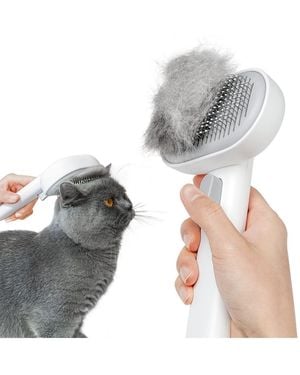 Aronkl Cat Hair Brush For Shedding Grooming Massage Remove Loose Hair - White