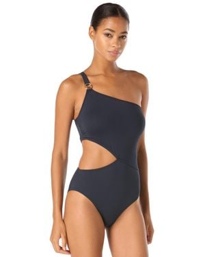 MICHAEL Michael Kors One-shoulder Cutout One-piece Swimsuit - Blue