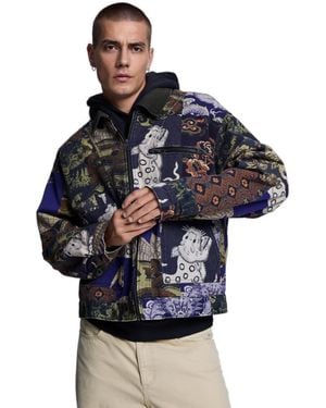 Desigual Camouflage Printed Jacket - Blue