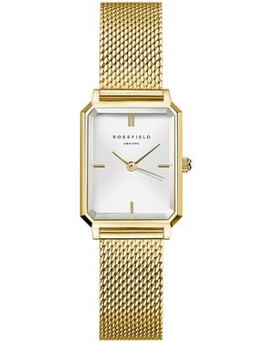 ROSEFIELD Octagon Tone Stainless Steel Mesh Bracelet Watch 24mm - Metallic