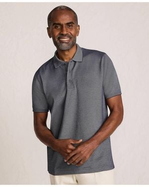 Lands' End Big & Tall Short Sleeve Travel Kit Polo - Gray