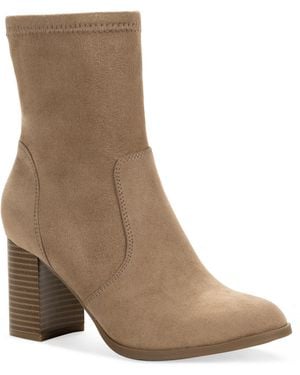 Style & Co. Ritaa Round Toe Dress Booties Macy's Exclusive - Brown