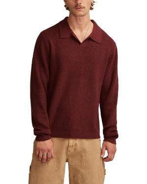 Lucky Brand Johnny Collar Polo Sweater - Red