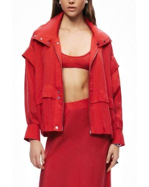 Nocturne Relaxed Zip Up Jacket - Red
