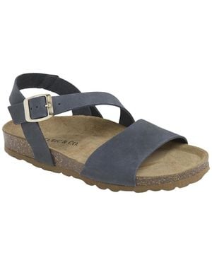 Celtic & Co. Aysmetric Strap Ankle-strap Arch-support Flatform Sandals - Blue