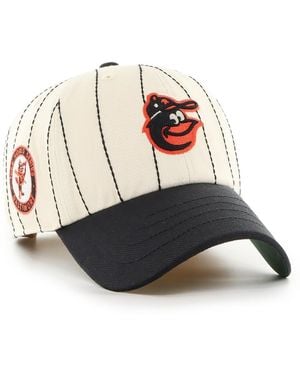 '47 X Rawlings Natural/black Baltimore Orioles Pinstripe Clean Up Adjustable Hat - Multicolor