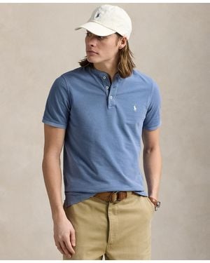 Polo Ralph Lauren Cotton Pique Henley Shirt - Blue