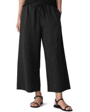 Eileen Fisher Wide Cropped Pants - Black