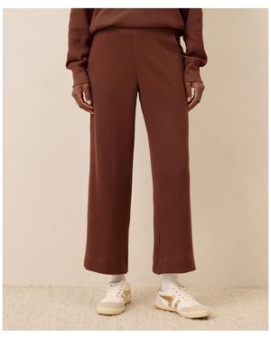 Pact Thermal Waffle Wide Leg Pant - Brown