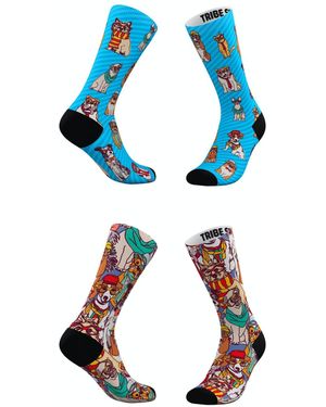 TRIBE SOCKS And Hipster Dog Socks - Blue