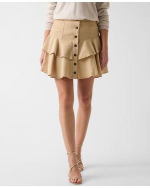 Guess A-line Tiered Mini Skirt - Natural
