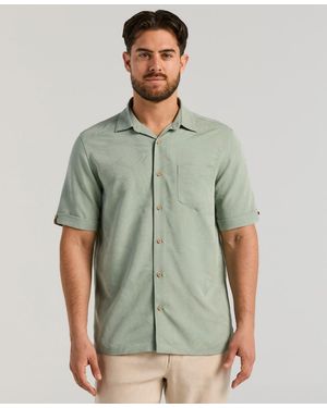 Cubavera Palm Print Short-sleeve Button-down Shirt - Green