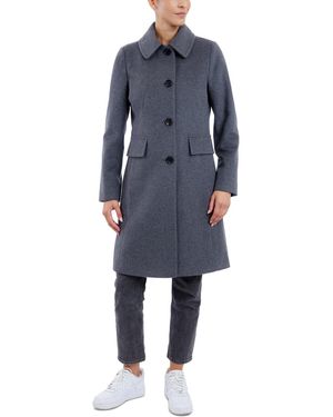 Anne Klein Collared Button-front Walker Coat - Blue