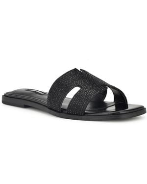 Nine West Giselleh Embellished Flat Sandals - Black