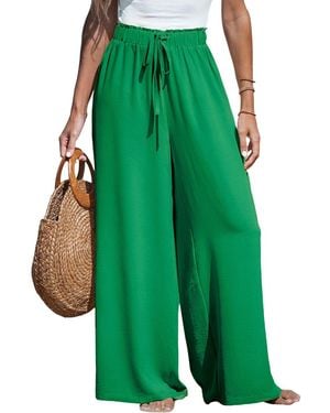 CUPSHE Summer Lovin Drawstring Wide-leg Pants - Green