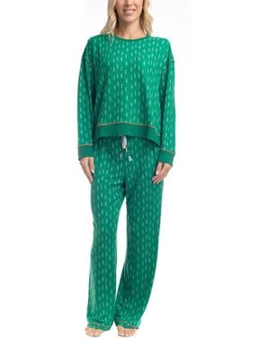 Ocean Pacific 2-pc. Waves For Days Knit Pajamas Set - Green