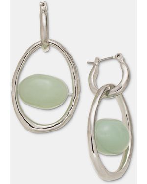 Style & Co. Orbital Stone Charm Hoop Earrings - Metallic