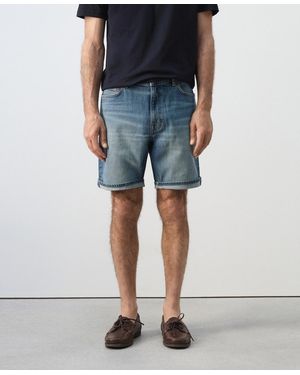 Mango Slim-fit Denim 9.45" Bermuda Shorts - Blue