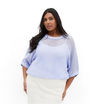 City Chic City Chi Crochet Knit Top - Blue