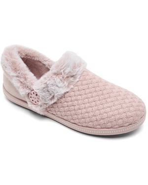 Skechers Cozy Campfire-frosty Memory Foam Suede Clog Slippers From Finish Line - Pink