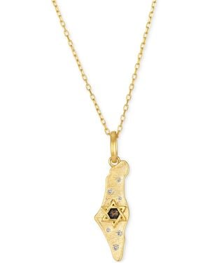 Le Vian Chocolate Diamond & Vanilla Diamond Star Of David Scatter nugget Adjustable 19" Pendant Necklace (1/20 Ct. T.w. - Metallic