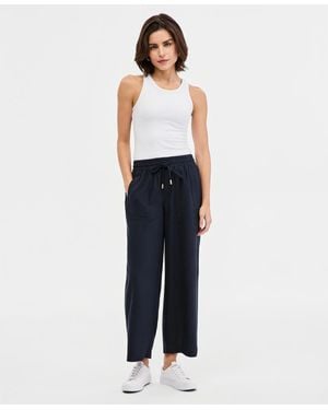 Nautica Linen-blend Drawstring-waist Pull-on Pants - Blue