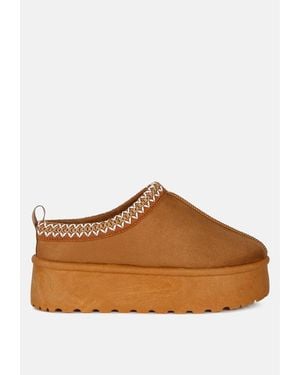 LONDON RAG Jesters Embroidered Platform Classic Slip-on - Brown