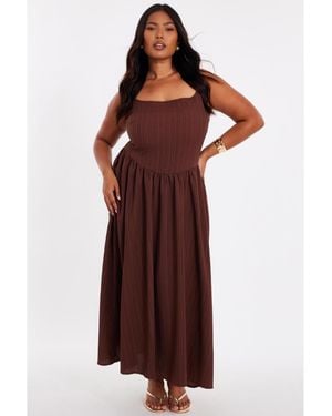 Quiz Drop Waist Textured Dress