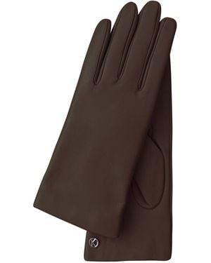 KESSLER `s Extra Long Premium Lamb Leather Touchscreen Gloves "lola Long" Cashmere Lining - Brown
